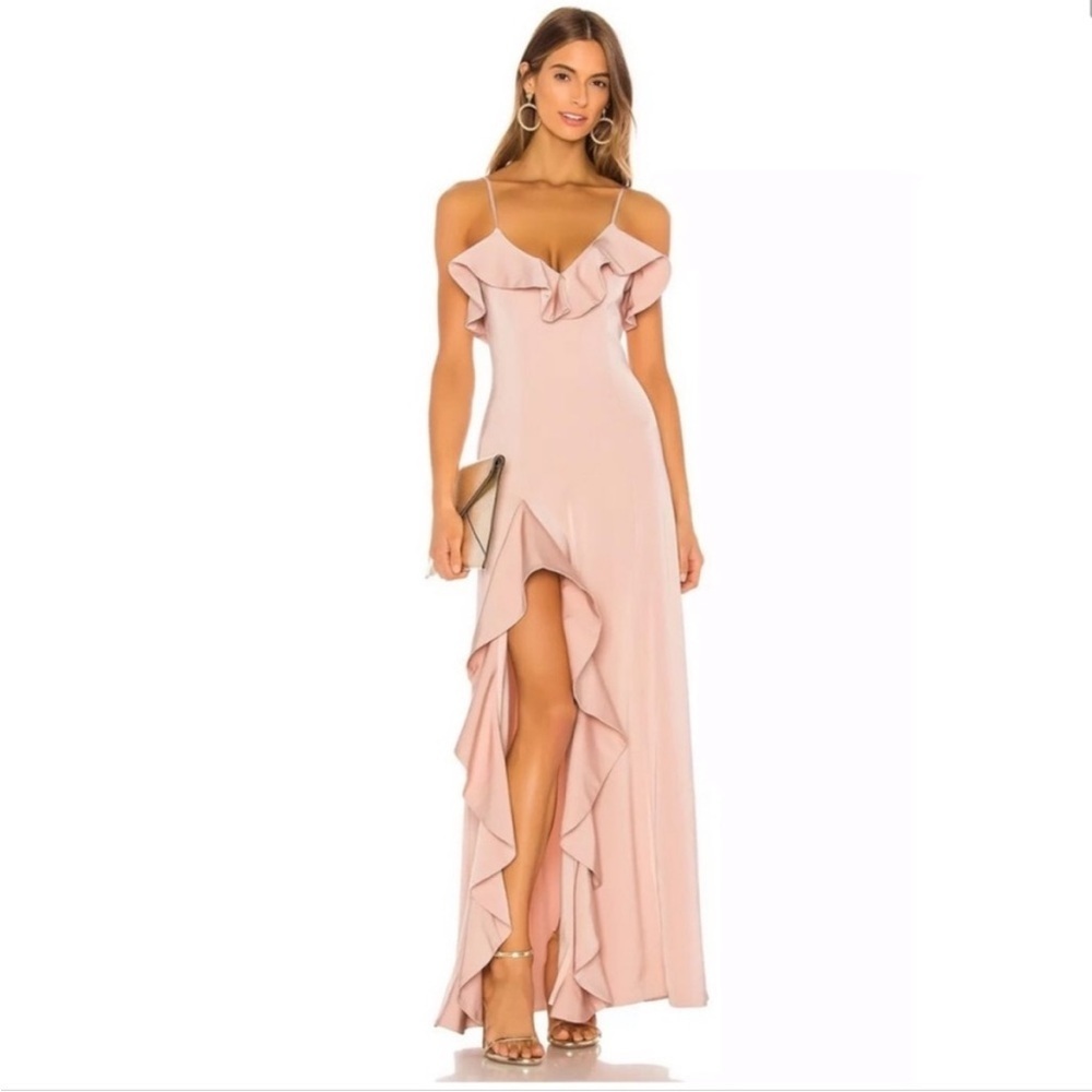 NBD Francine Satin Gown in Blush Pink Sz XS